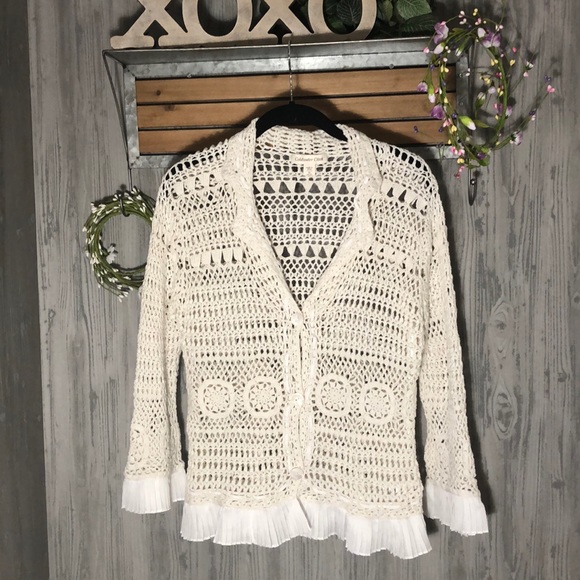 Coldwater Creek Sweaters - Coldwater Creek Open Crochet Sweater